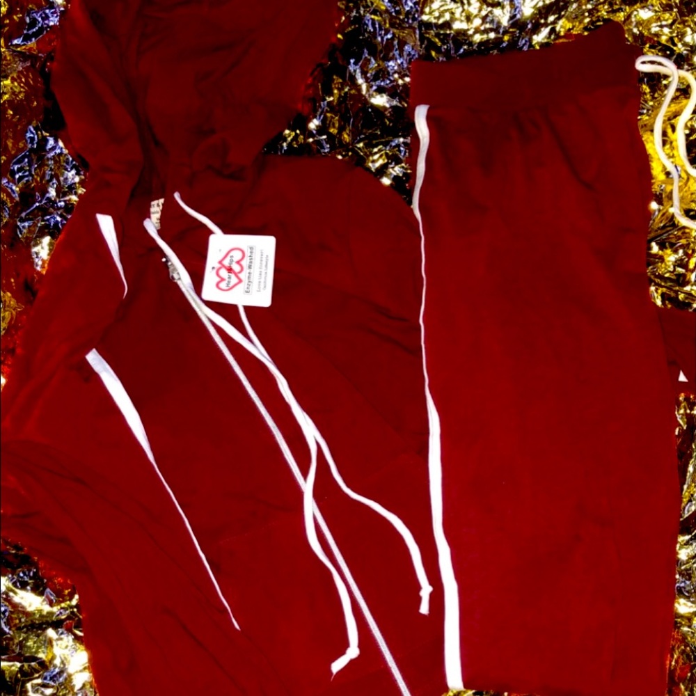 Maroon Jogging Suit Set Leggings